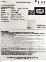 10.19/CT Natural Pink Sapphire with Govt Lab Certificate (16650)